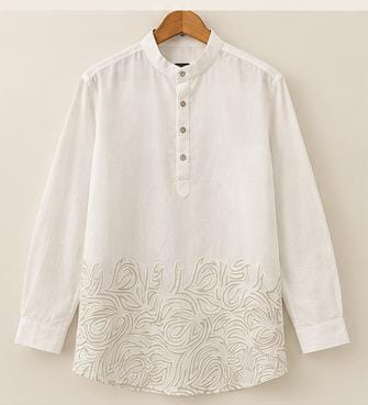 KURTA - LINEN EMBROIDERY GREY