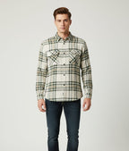 Overflap Green-White Overshirt