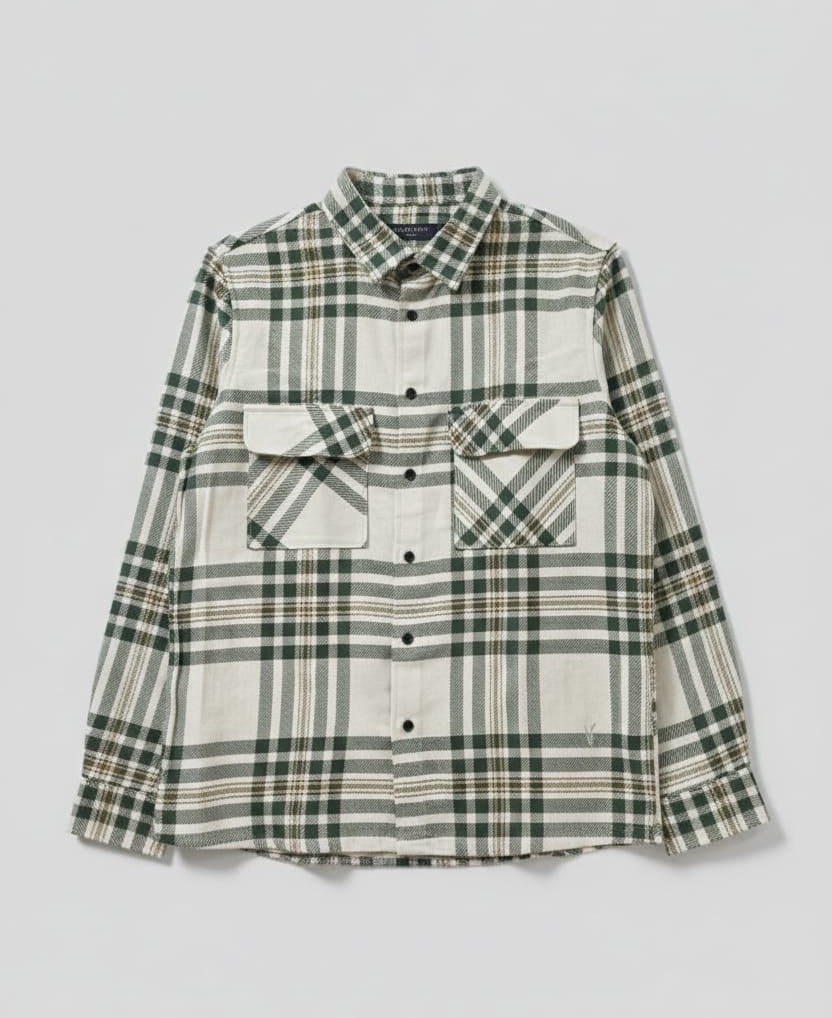 Overflap Green-White Overshirt