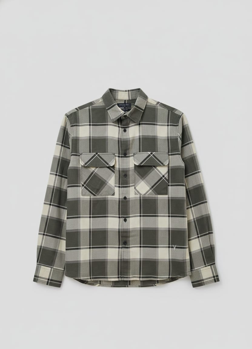 Overflap Grey-White Overshirt
