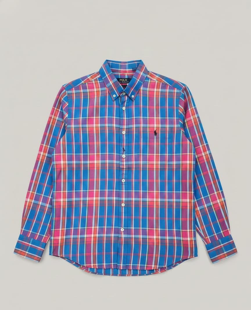 Melon Spa Royal Multi-Plaid Oxford Shirt