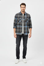 Overflap Blue-Grey Over-Shirt