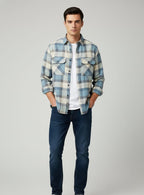 Overflap Blue-Beige Overshirt