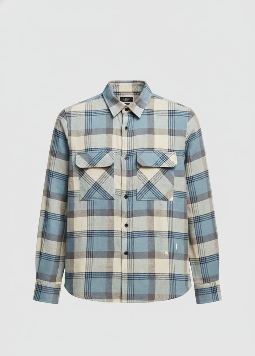 Overflap Blue-Beige Overshirt