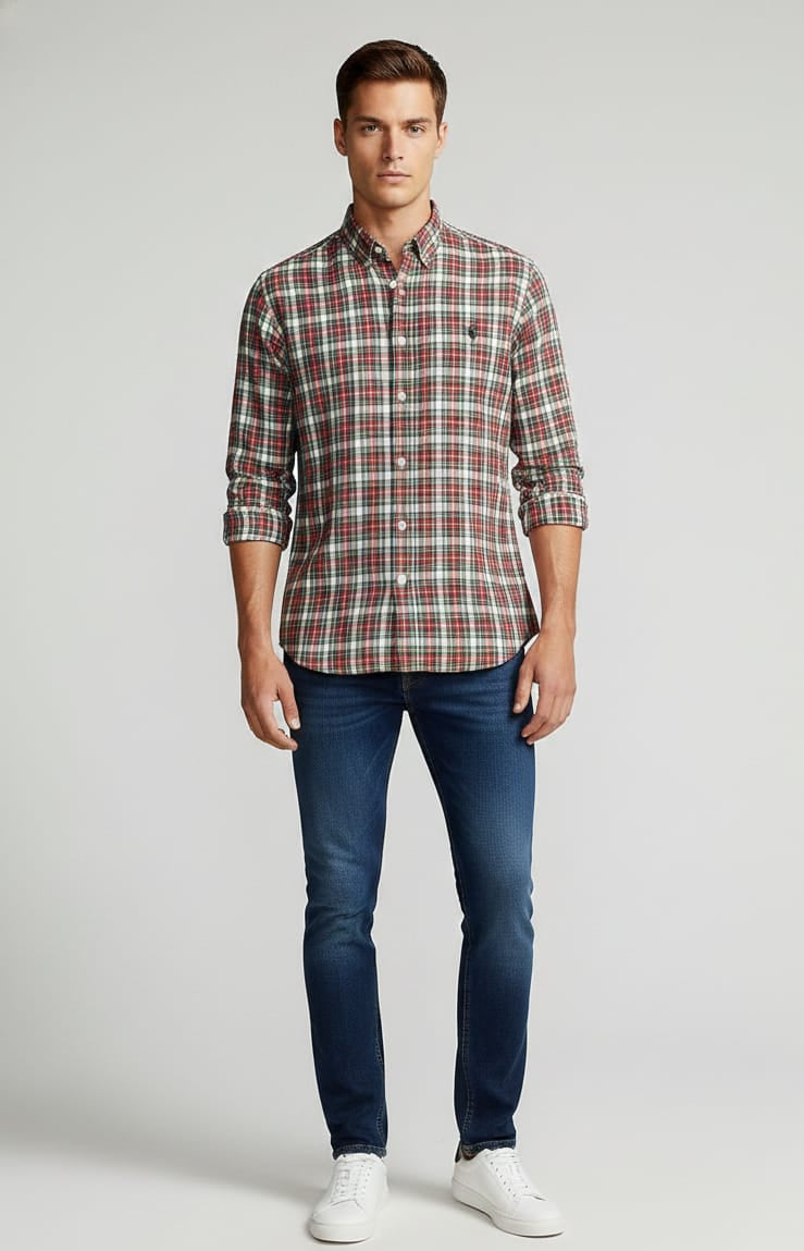 Plaid long-sleeve shirt