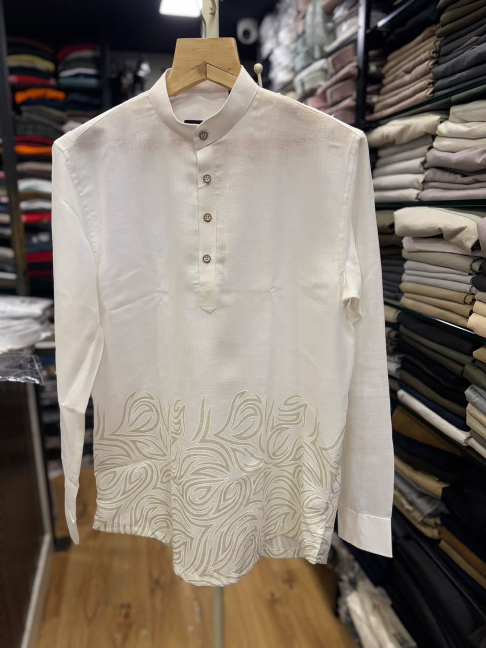 KURTA - LINEN EMBROIDERY GREY