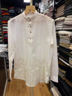 KURTA - LINEN EMBROIDERY GREY